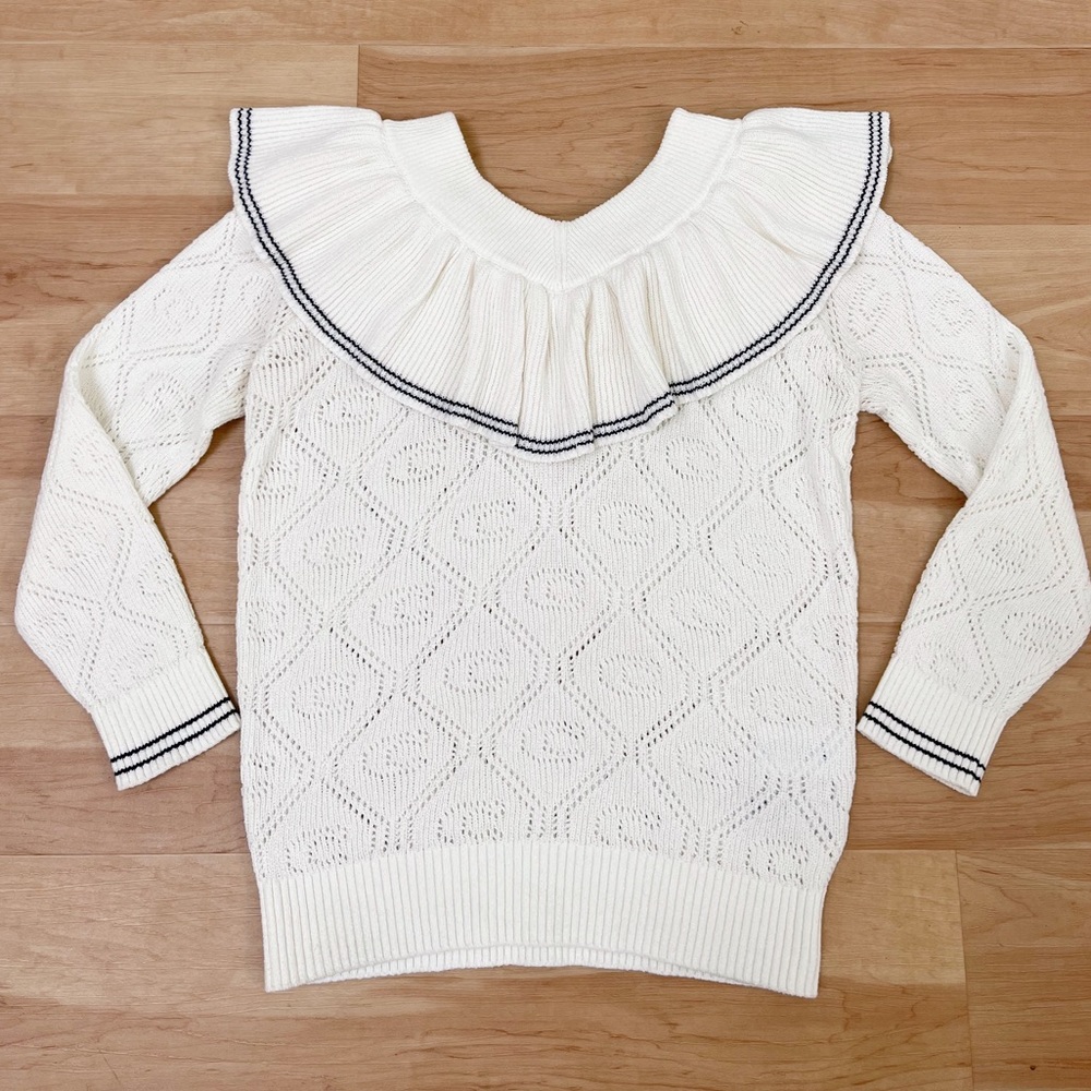 Coach Logo Ruffle Knit Top Sweater